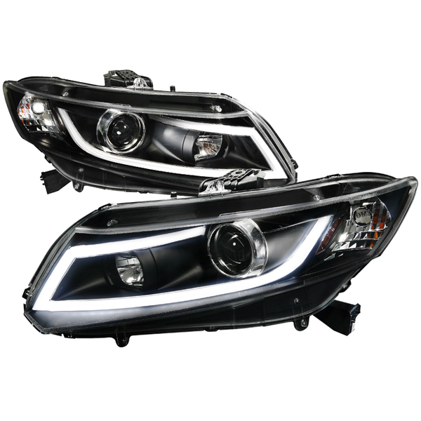 Spec-D Tuning 12-Up Honda Civic R8 Style LED Projector Headlight Black 2LHP-CV12JM-8V2-TM